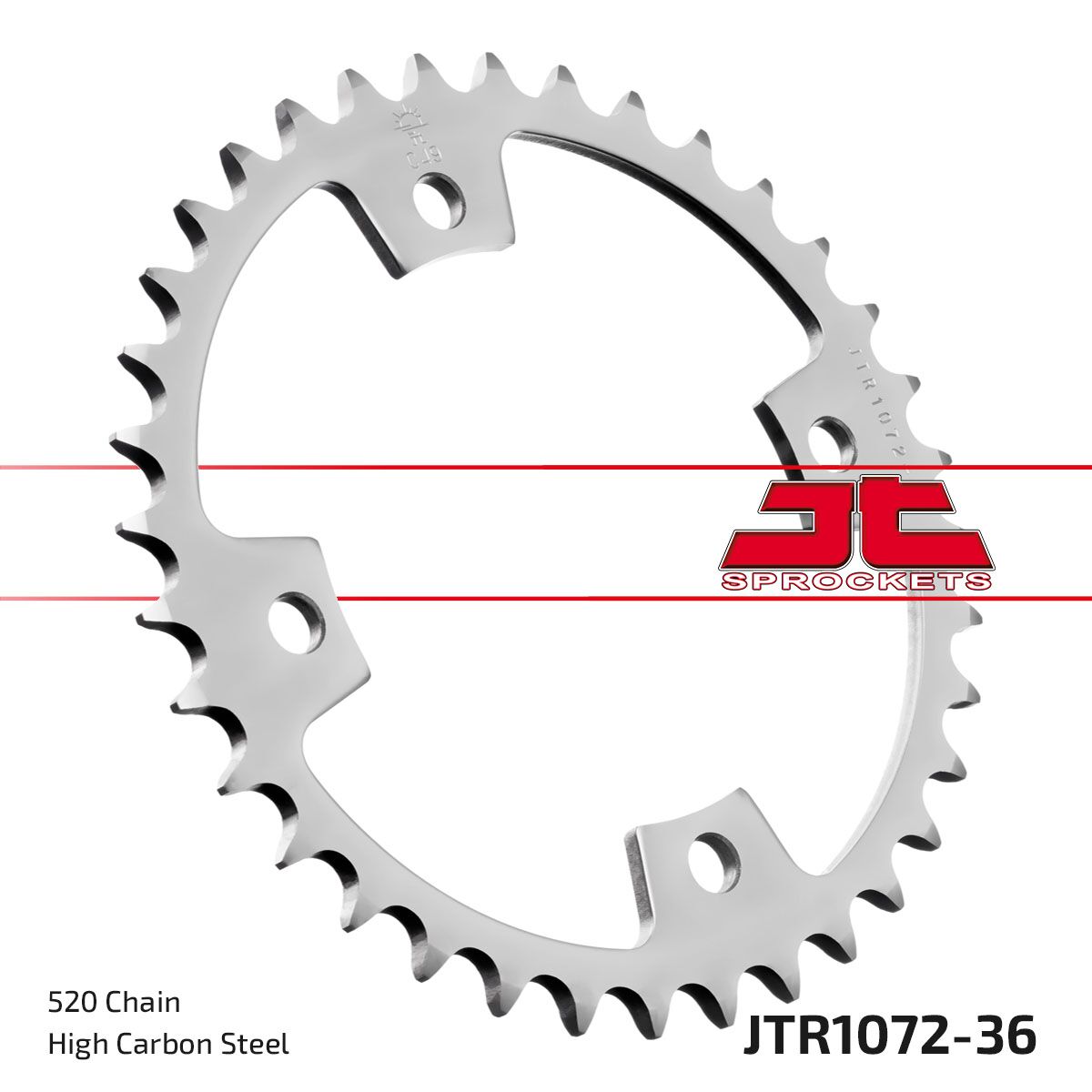 JTR1072.36 REAR REPLACEMENT SPROCKET 36 TEETH 520 PITCH NATURAL C49 HIGH CARBON STEEL