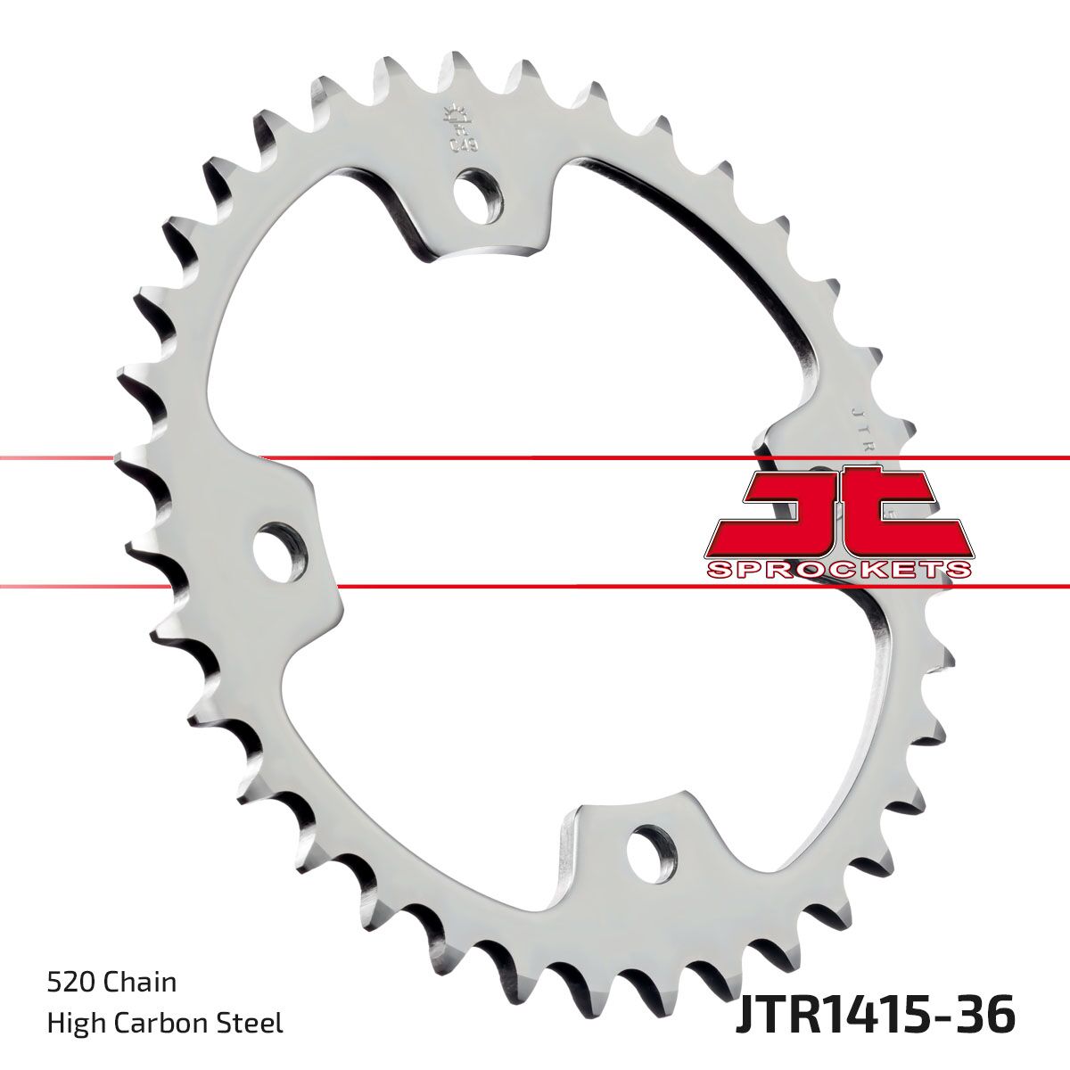 JTR1415.36 REAR REPLACEMENT SPROCKET 36 TEETH 520 PITCH NATURAL C49 HIGH CARBON STEEL