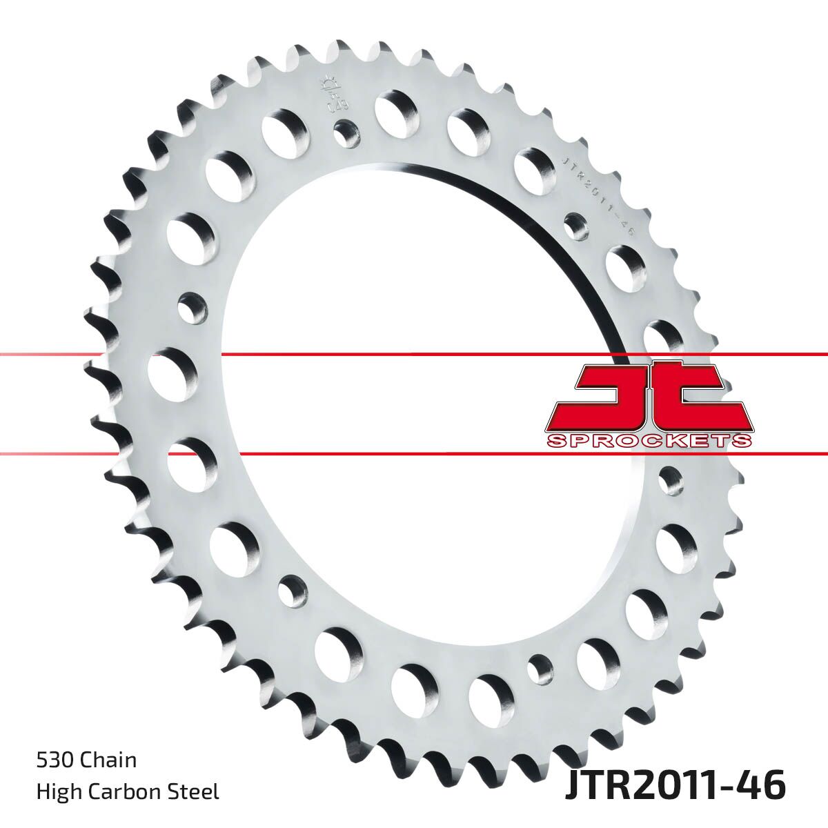 JTR2011.46 REAR REPLACEMENT SPROCKET 46 TEETH 50 PITCH NATURAL C49 HIGH CARBON STEEL