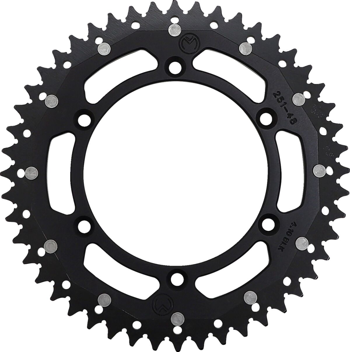 REAR SPROCKET / 48 TEETH / 520 PITCH / BLACK/NATURAL / ALUMINIUM/STEEL