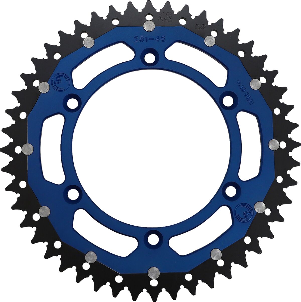 REAR SPROCKET / 48 TEETH / 520 PITCH / BLUE/NATURAL / ALUMINIUM/STEEL