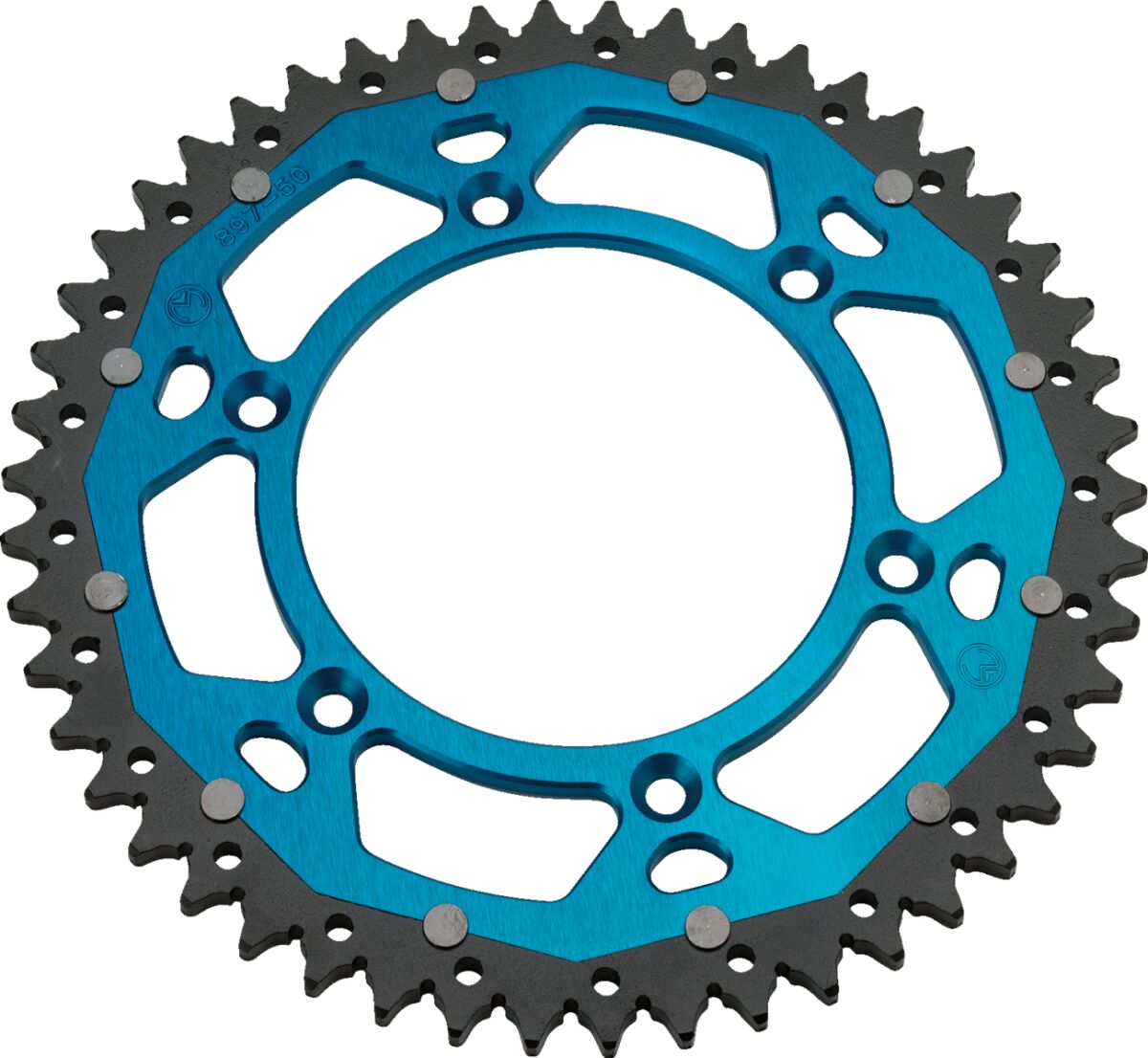 REAR SPROCKET / 50 TEETH / 520 PITCH / BLUE/NATURAL / ALUMINIUM/STEEL
