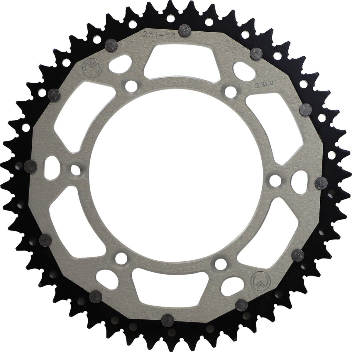 REAR SPROCKET / 51 TEETH / 520 PITCH / SILVER/NATURAL / ALUMINIUM/STEEL