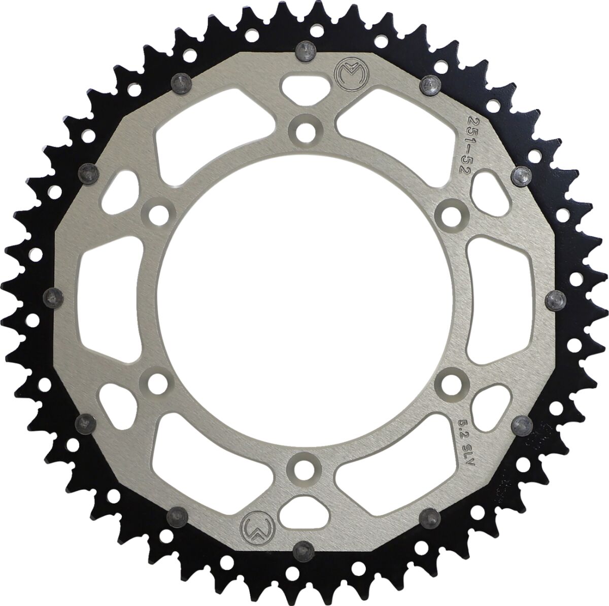 REAR SPROCKET / 52 TEETH / 520 PITCH / SILVER/NATURAL / ALUMINIUM/STEEL