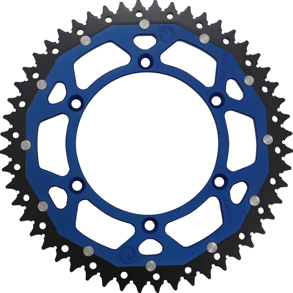 REAR SPROCKET / 52 TEETH / 520 PITCH / BLUE/NATURAL / ALUMINIUM/STEEL