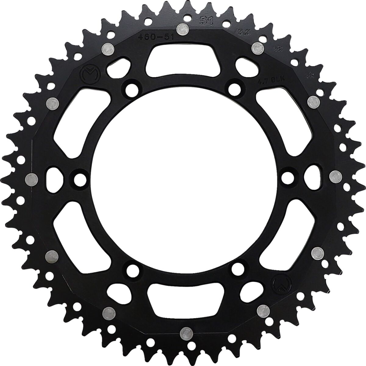 REAR SPROCKET / 51 TEETH / 520 PITCH / BLACK/NATURAL / ALUMINIUM/STEEL