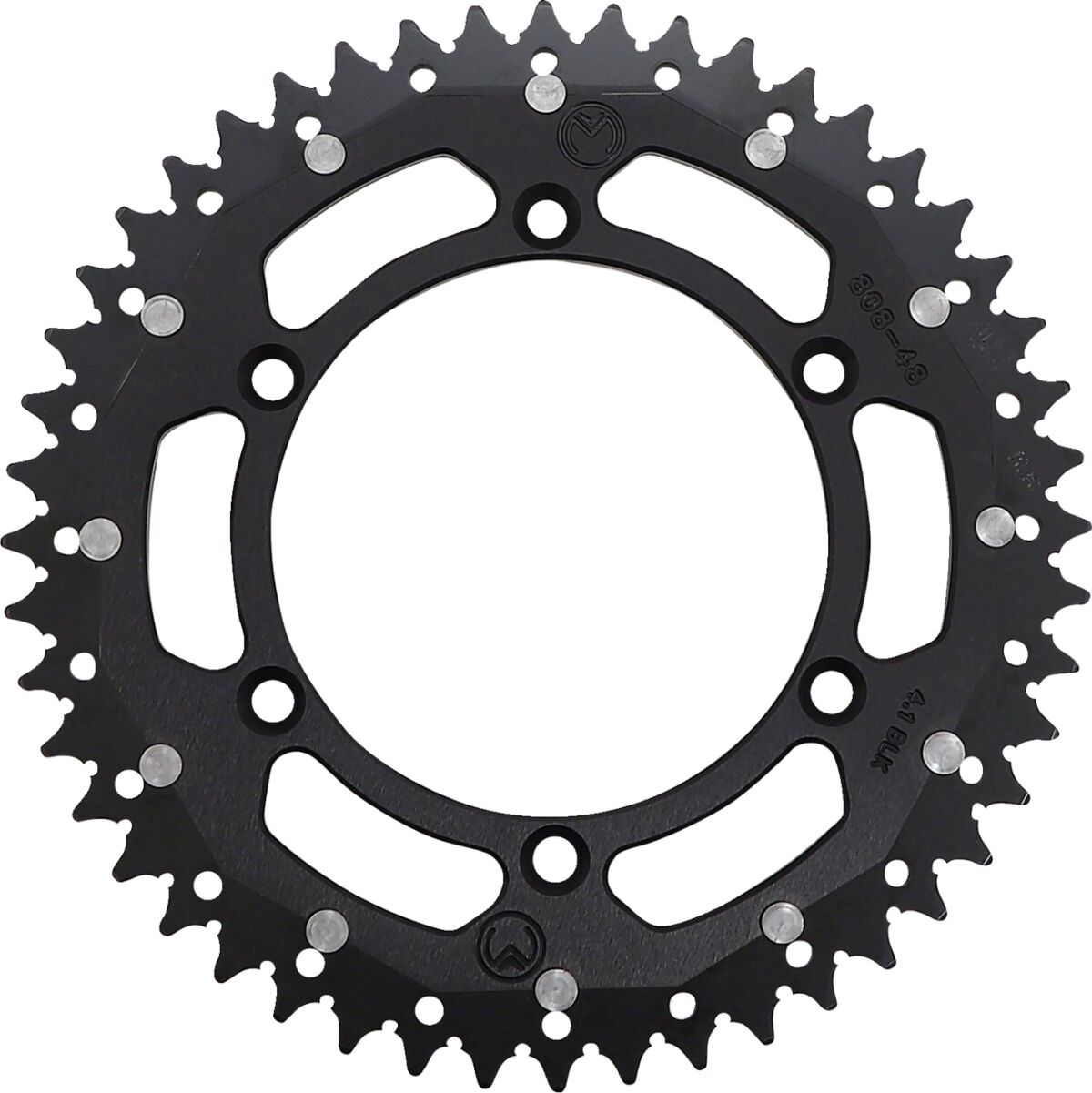 REAR SPROCKET / 48 TEETH / 520 PITCH / BLACK/NATURAL / ALUMINIUM/STEEL