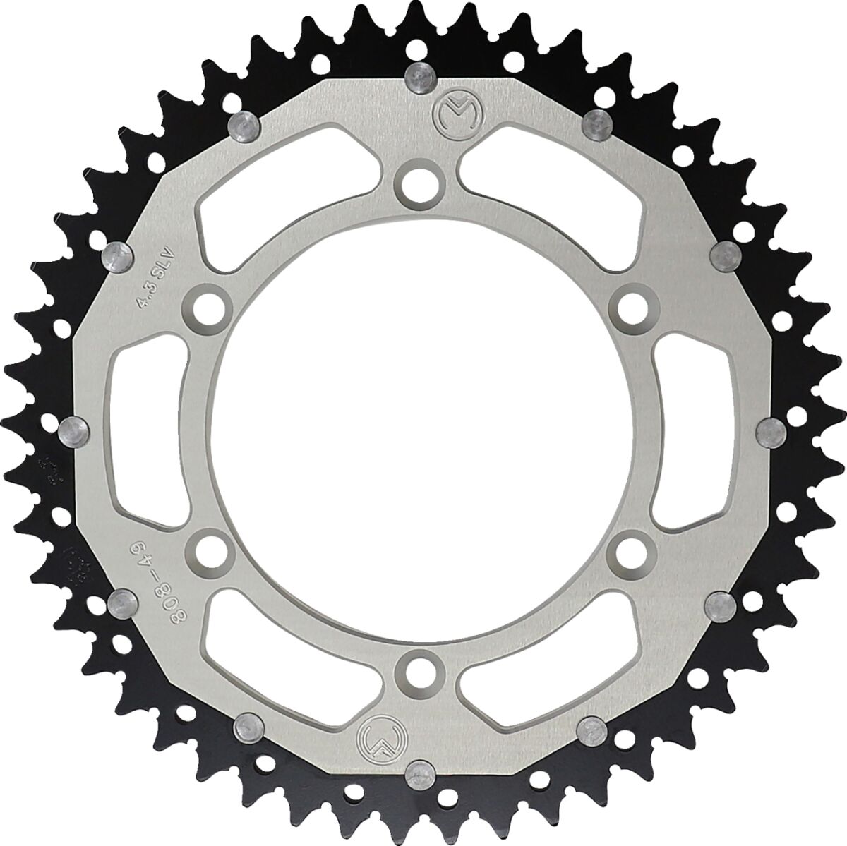 REAR SPROCKET / 49 TEETH / 520 PITCH / SILVER/NATURAL / ALUMINIUM/STEEL