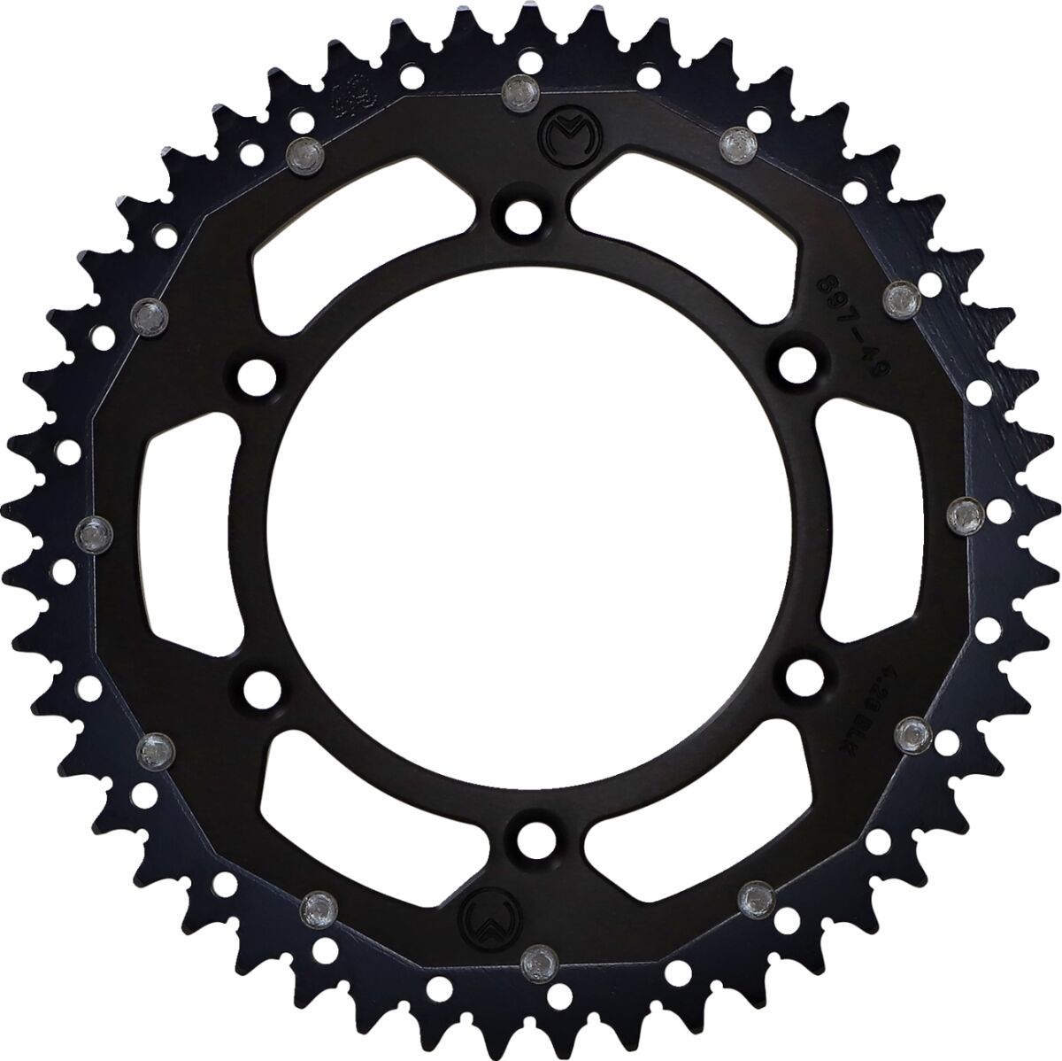 REAR SPROCKET / 49 TEETH / 520 PITCH / BLACK/NATURAL / ALUMINIUM/STEEL