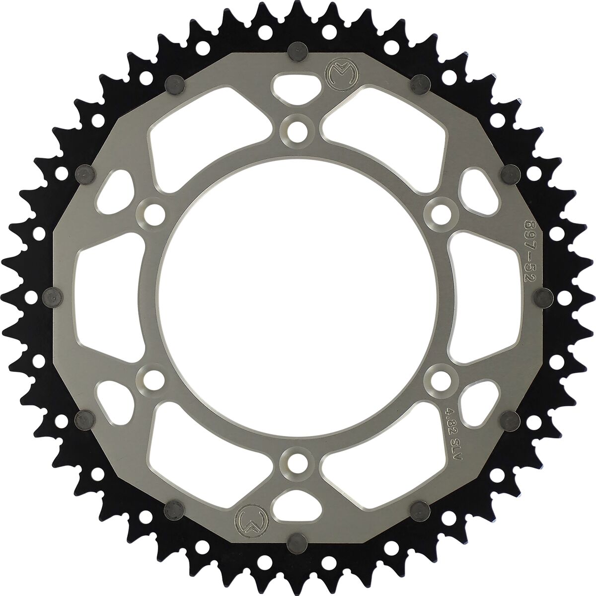 REAR SPROCKET / 52 TEETH / 520 PITCH / SILVER/NATURAL / ALUMINIUM/STEEL