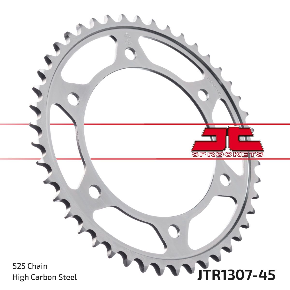 JTR1307.45ZBK REAR REPLACEMENT SPROCKET 45 TEETH 525 PITCH NATURAL C49 HIGH CARBON STEEL