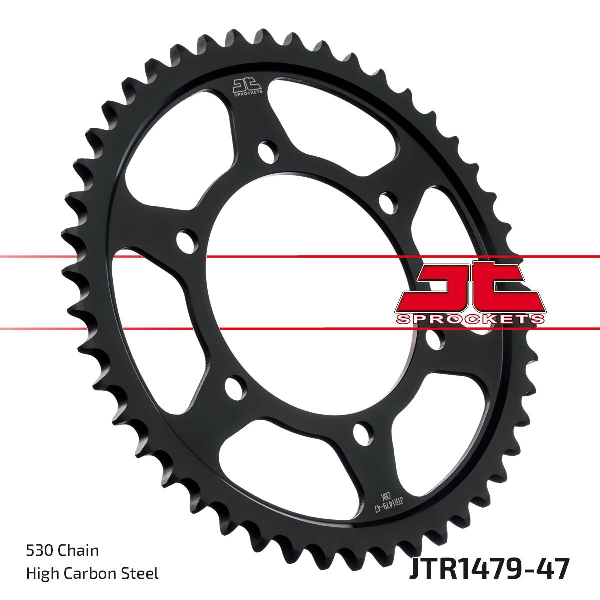 JTR1479.47ZBK REAR REPLACEMENT SPROCKET 47 TEETH 50 PITCH NATURAL C49 HIGH CARBON STEEL