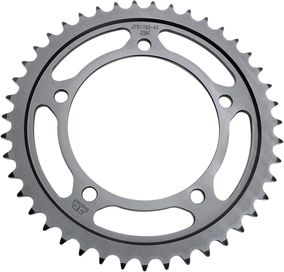 JTR1792.43ZBK REAR REPLACEMENT SPROCKET 43 TEETH 525 PITCH NATURAL C49 HIGH CARBON STEEL