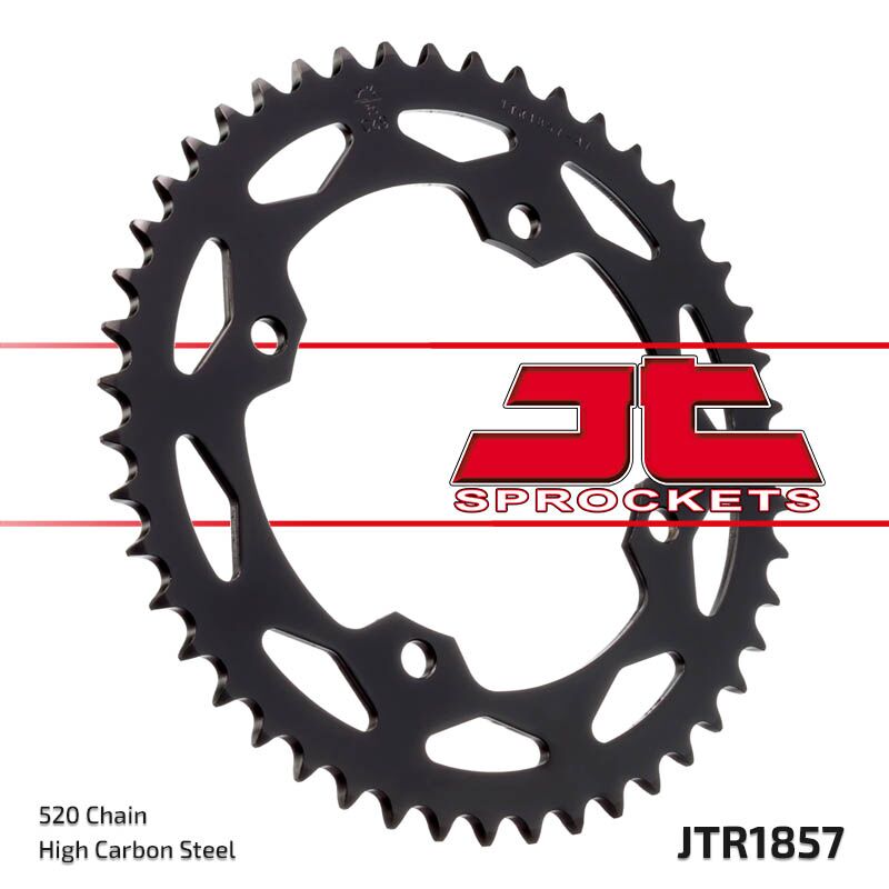 JTR1857.38ZBK REAR REPLACEMENT SPROCKET 38 TEETH 520 PITCH BLACK C49 HIGH CARBON STEEL
