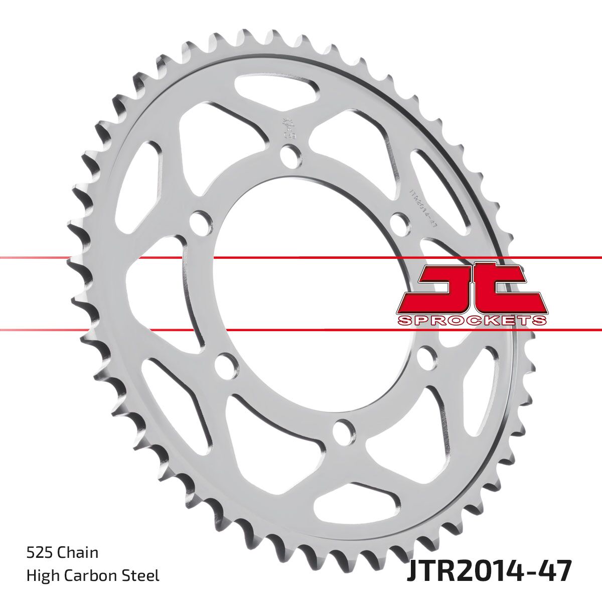 JTR2014.47ZBK REAR REPLACEMENT SPROCKET 47 TEETH 525 PITCH NATURAL C49 HIGH CARBON STEEL