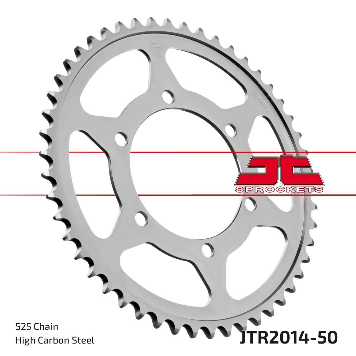 JTR2014.50ZBK REAR REPLACEMENT SPROCKET 50 TEETH 525 PITCH NATURAL C49 HIGH CARBON STEEL