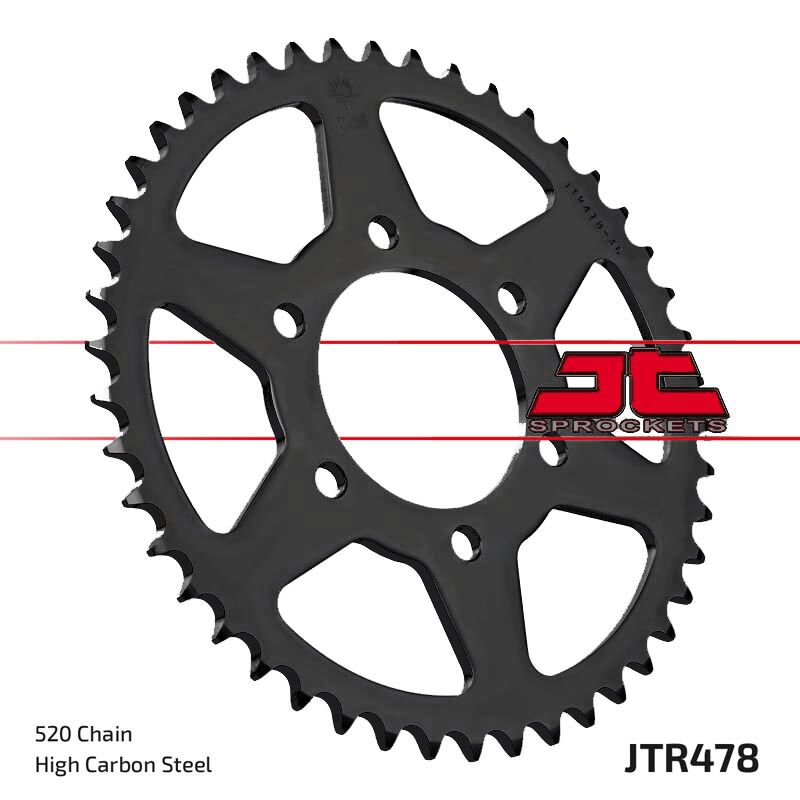 JTR478.43ZBK REAR LIGHTWEIGHT SPROCKET 43 TEETH 520 PITCH NATURAL 7075-T6 ALUMINIUM ALLOY