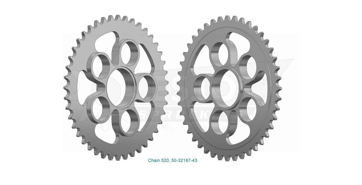 SPROCKET REAR 43T 520
