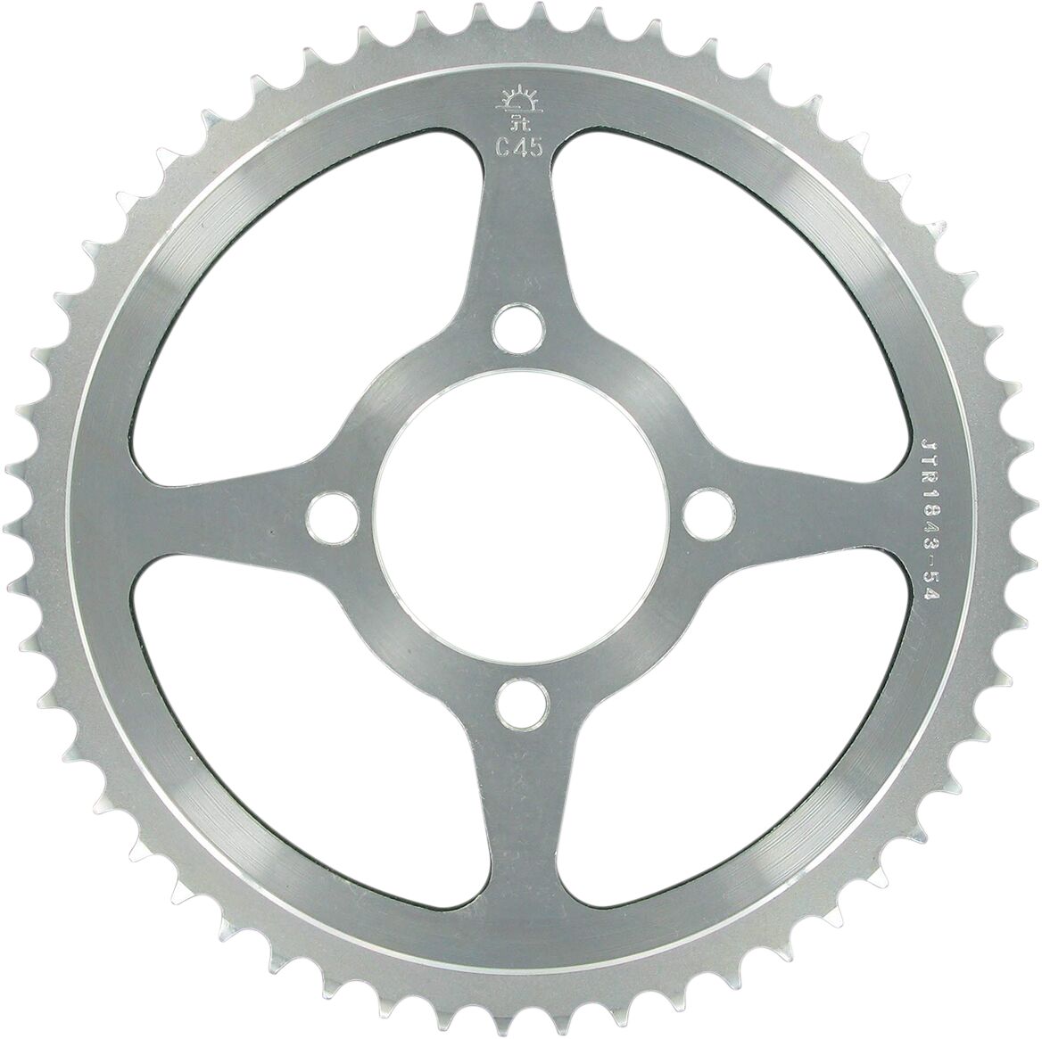 JTR1843.54 REAR REPLACEMENT SPROCKET 54 TEETH 428 PITCH NATURAL C49 HIGH CARBON STEEL