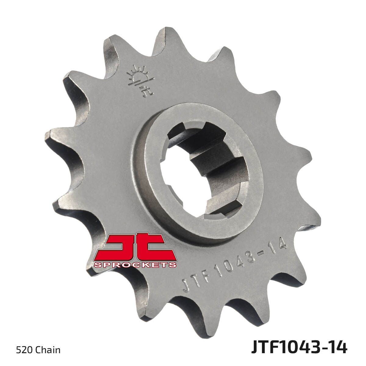 JTF1043.14 esimene vahetuskettiratas, 14 hammast, samm 520, naturaalne teras
