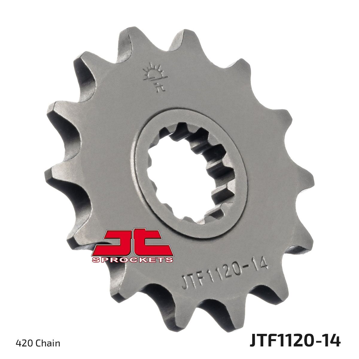 JTF1120.14 esimene vahetuskettiratas, 14 hammast, samm 420, naturaalne teras