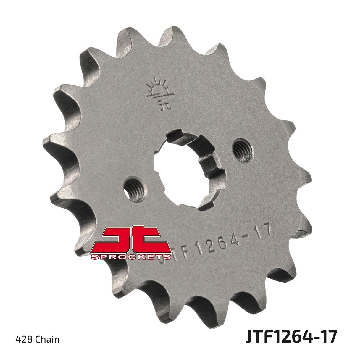 JTF1264.17 esimene vahetuskettiratas, 17 hammast, samm 428, naturaalne teras