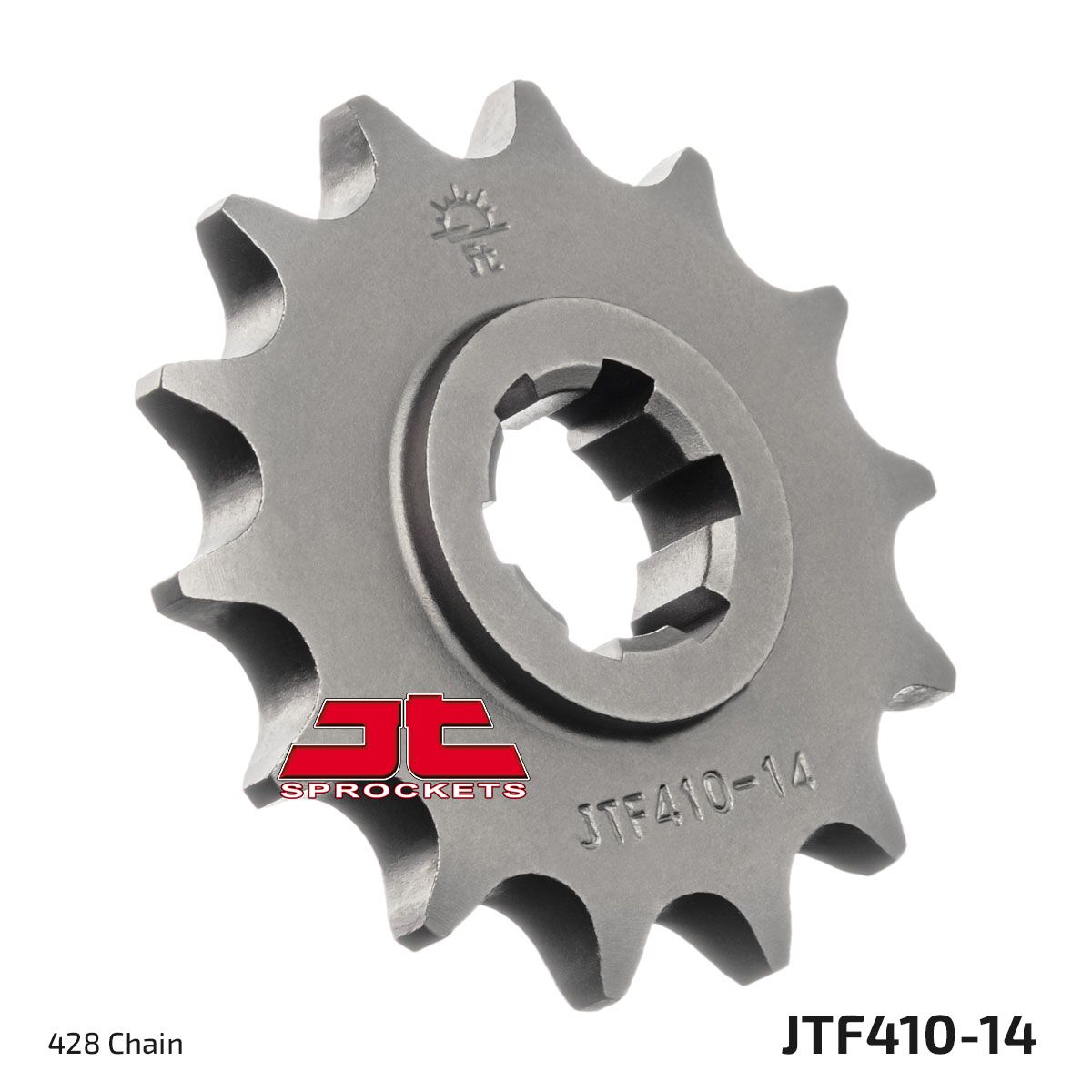 JTF410.14 esimene vahetuskettiratas, 14 hammast, samm 428, naturaalne teras