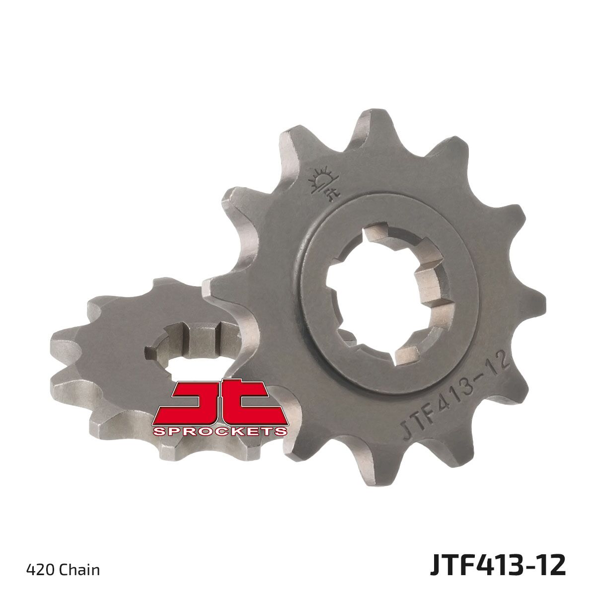 JTF413.12 esimene vahetuskettiratas, 12 hammast, samm 420, naturaalne teras