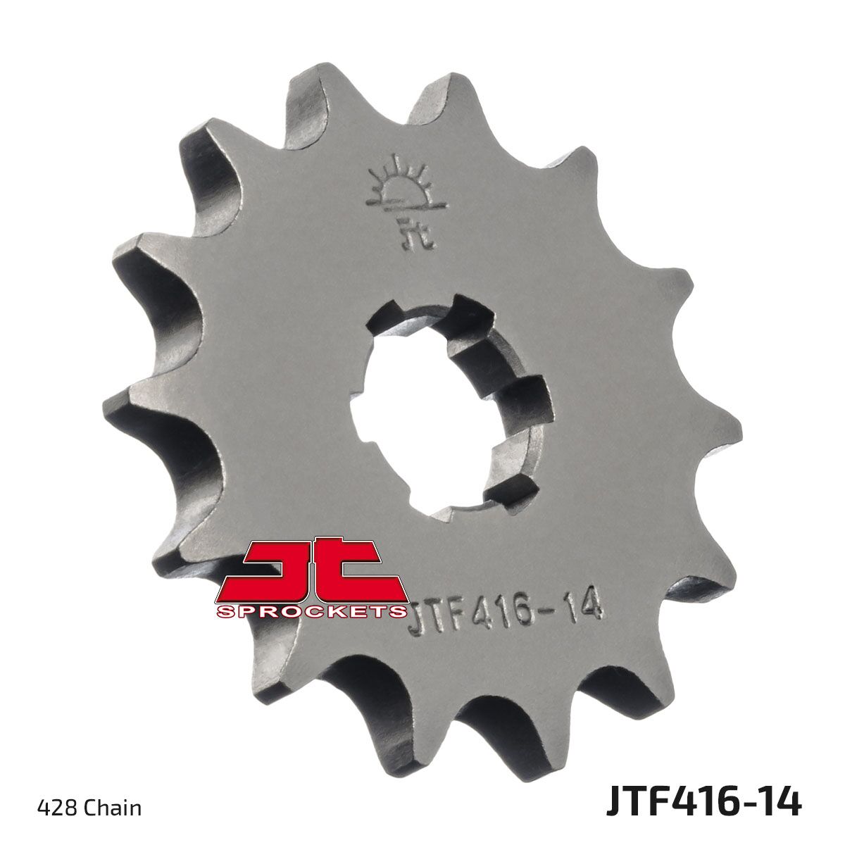 JTF416.14 esimene vahetuskettiratas, 14 hammast, samm 428, naturaalne teras