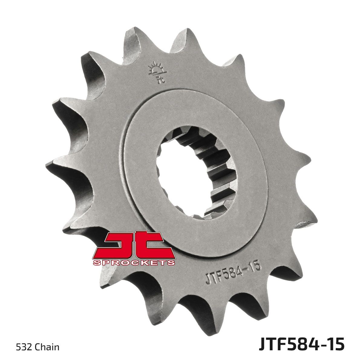 JTF584.15 esimene vahetuskettiratas, 15 hammast, samm 532, naturaalne teras