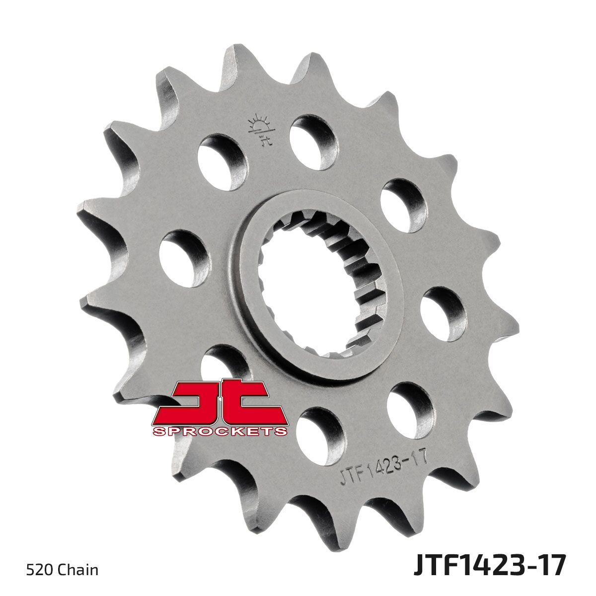 JTF1423.17 esimene vahetuskettiratas, 17 hammast, samm 520, naturaalne teras
