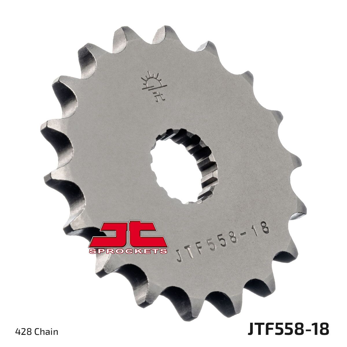 JTF558.18 esimene vahetuskettiratas, 18 hammast, samm 428, naturaalne, kroommolübdeenterase sulam