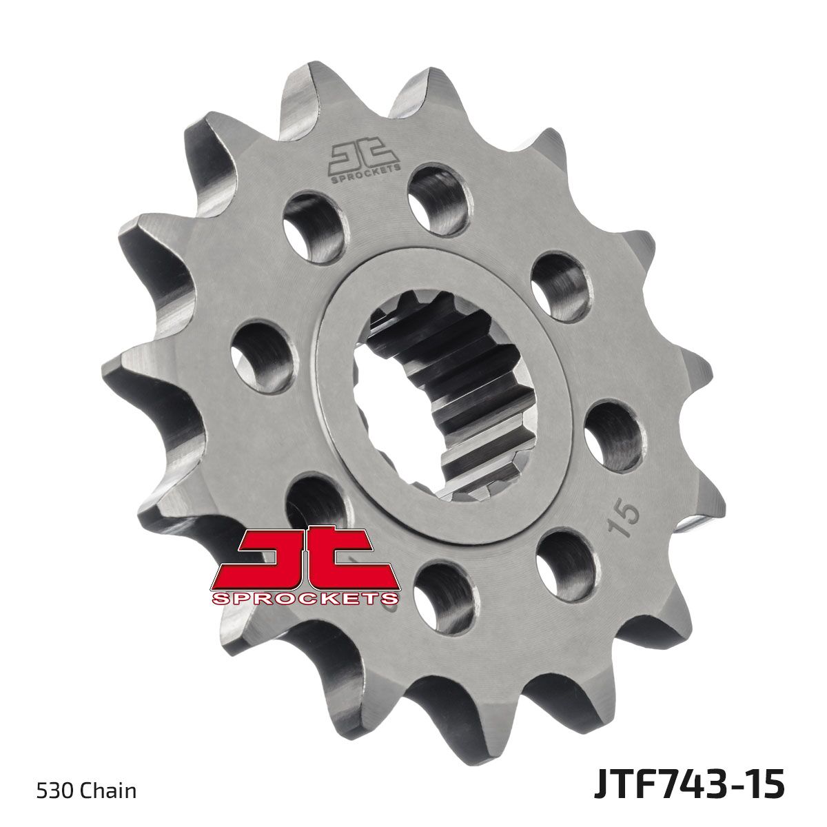 JTF743.15 esimene vahetuskettiratas, 15 hammast, samm 530, naturaalne, kroommolübdeenteras