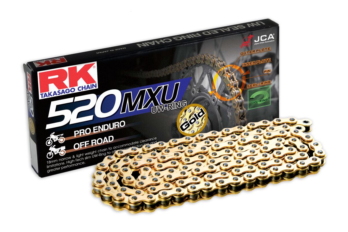 MXU 112 CLIP LINK 520 U-RING REPLACEMENT DRIVE CHAIN / GOLD|GOLD / STEEL