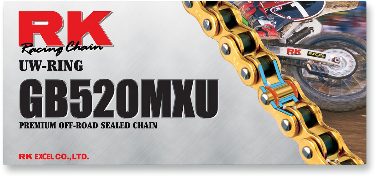 MXU 118 CLIP LINK 520 U-RING OFF-ROAD DRIVE CHAIN / NATURAL|NATURAL / CARBON ALLOY STEEL