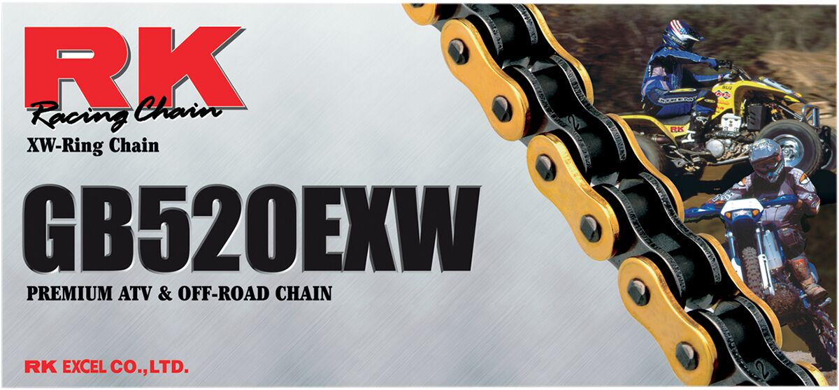 EXW 74 CLIP LINK 520 W-RING OFF-ROAD DRIVE CHAIN / GOLD|BLACK / CARBON ALLOY STEEL