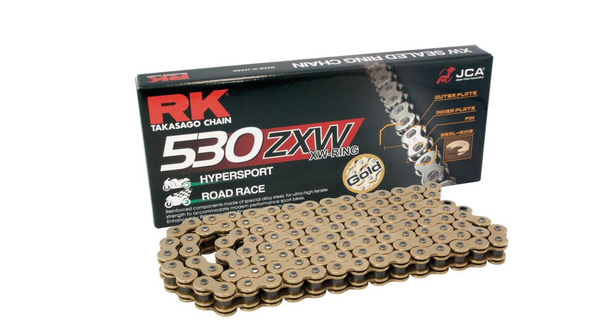 GB530ZXW 130 LINK 530 XW-RING CHAIN / GOLD/BLACK / STEEL