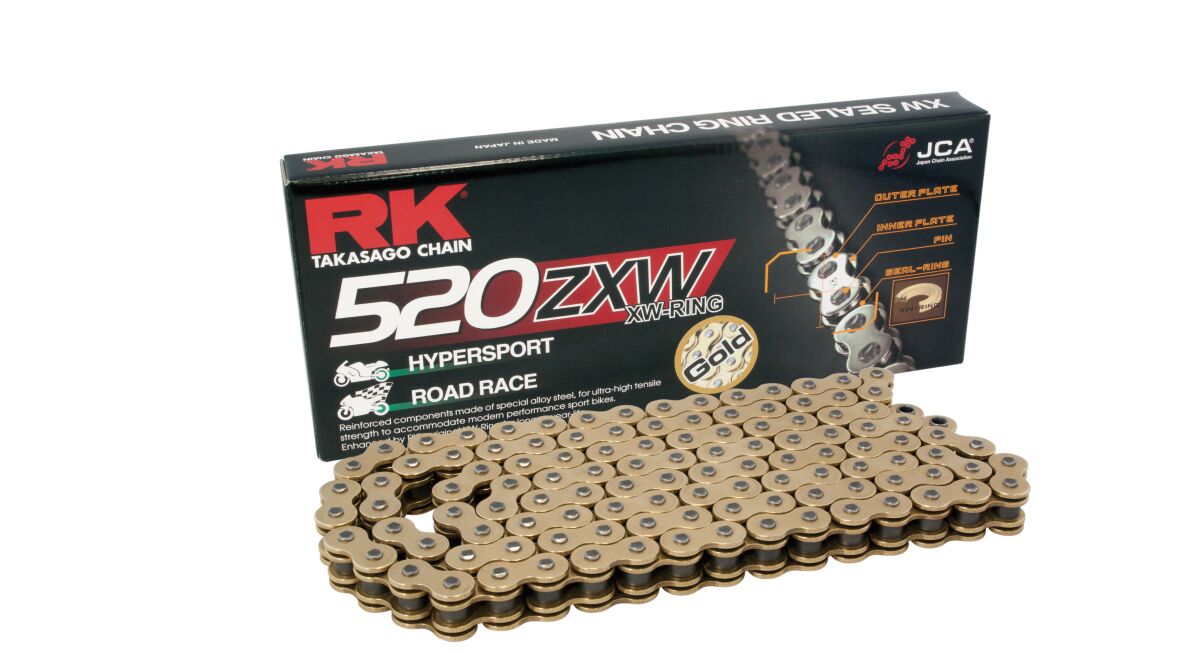 GB520ZXW 130 LINK 520 XW-RING CHAIN / GOLD/BLACK / STEEL