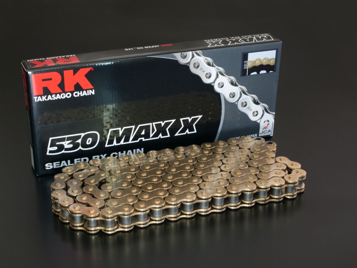 MAX-X 100 RIVET LINK 530 X-RING REPLACEMENT DRIVE CHAIN / GOLD|GOLD / CARBON ALLOY STEEL