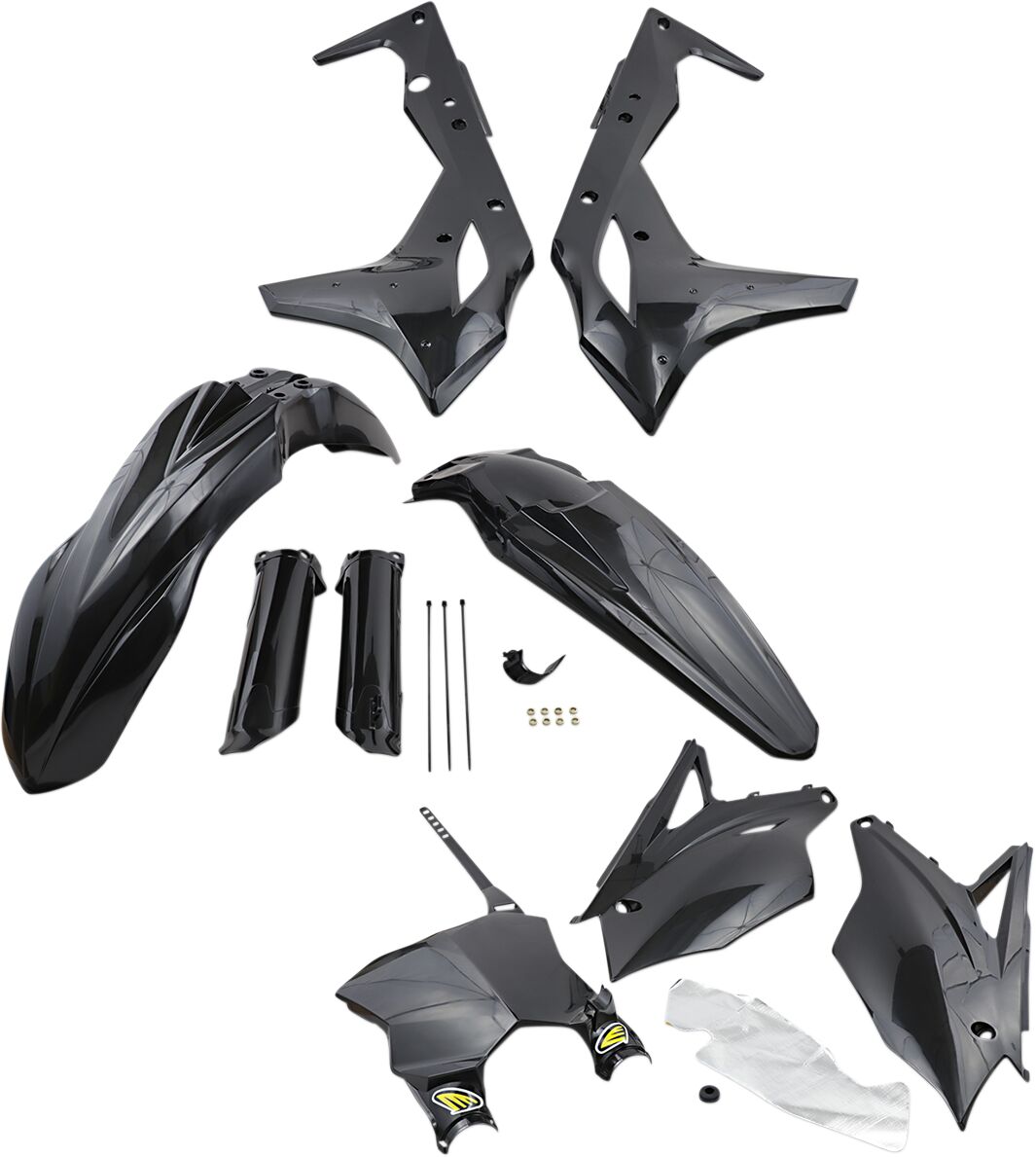 PowerFlow täielik plastikukomplekt Kawasaki, must