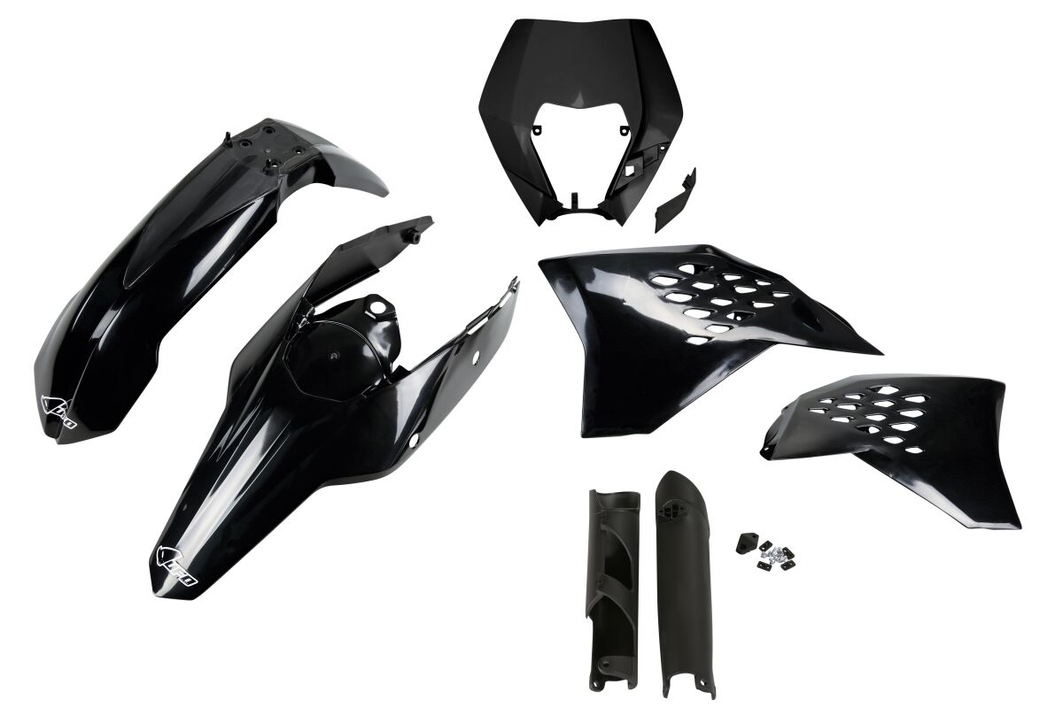Täielik plastikukomplekt, KTM EXC, must