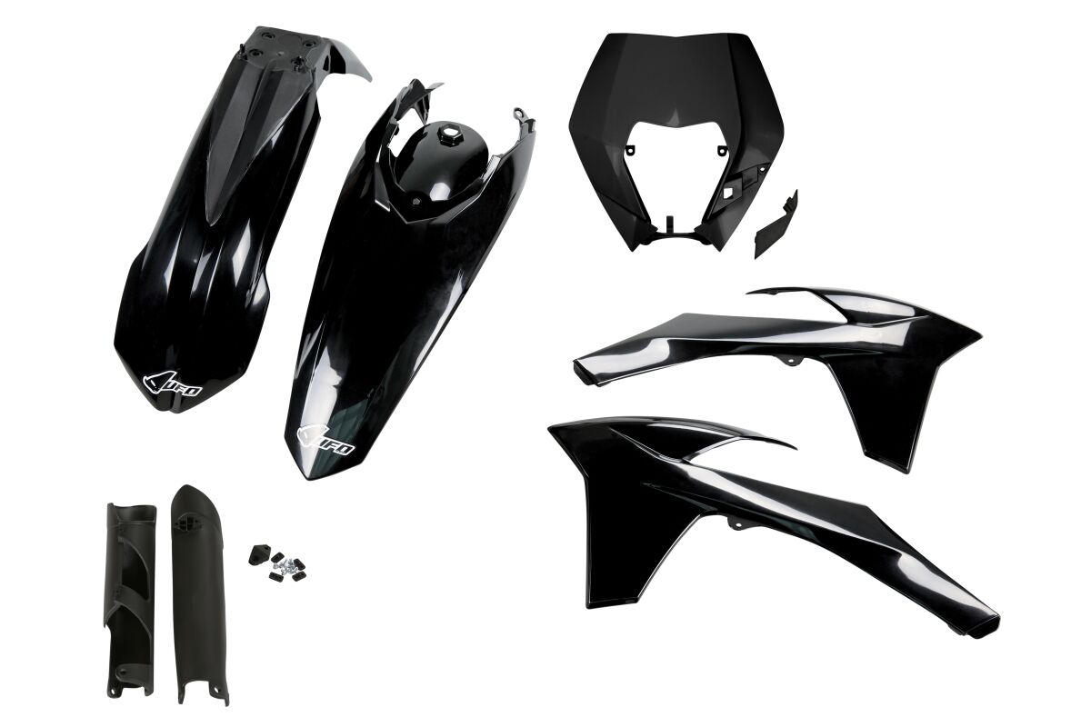 Täielik plastikukomplekt, KTM EXC, must