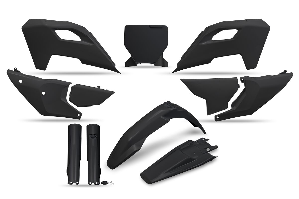 Plastikukomplekt HVA enduuro 24, must