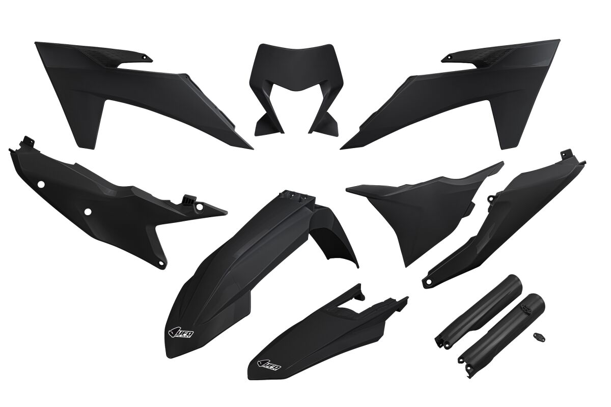 Täielik plastikukomplekt EXC/F 24-, must