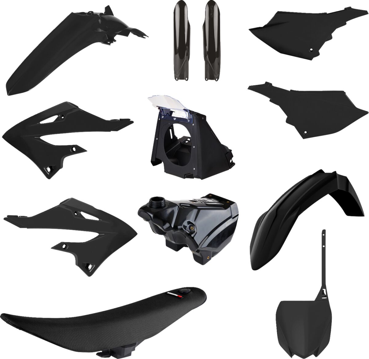 Plastikukomplekt RSTYLE YZ22 koos paagiga, must