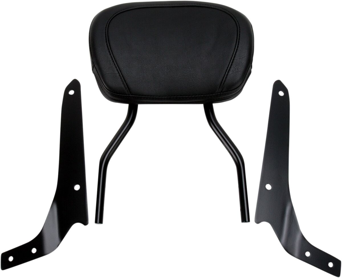 SHORT ROUND SISSY BAR BLACK WITH PAD HONDA