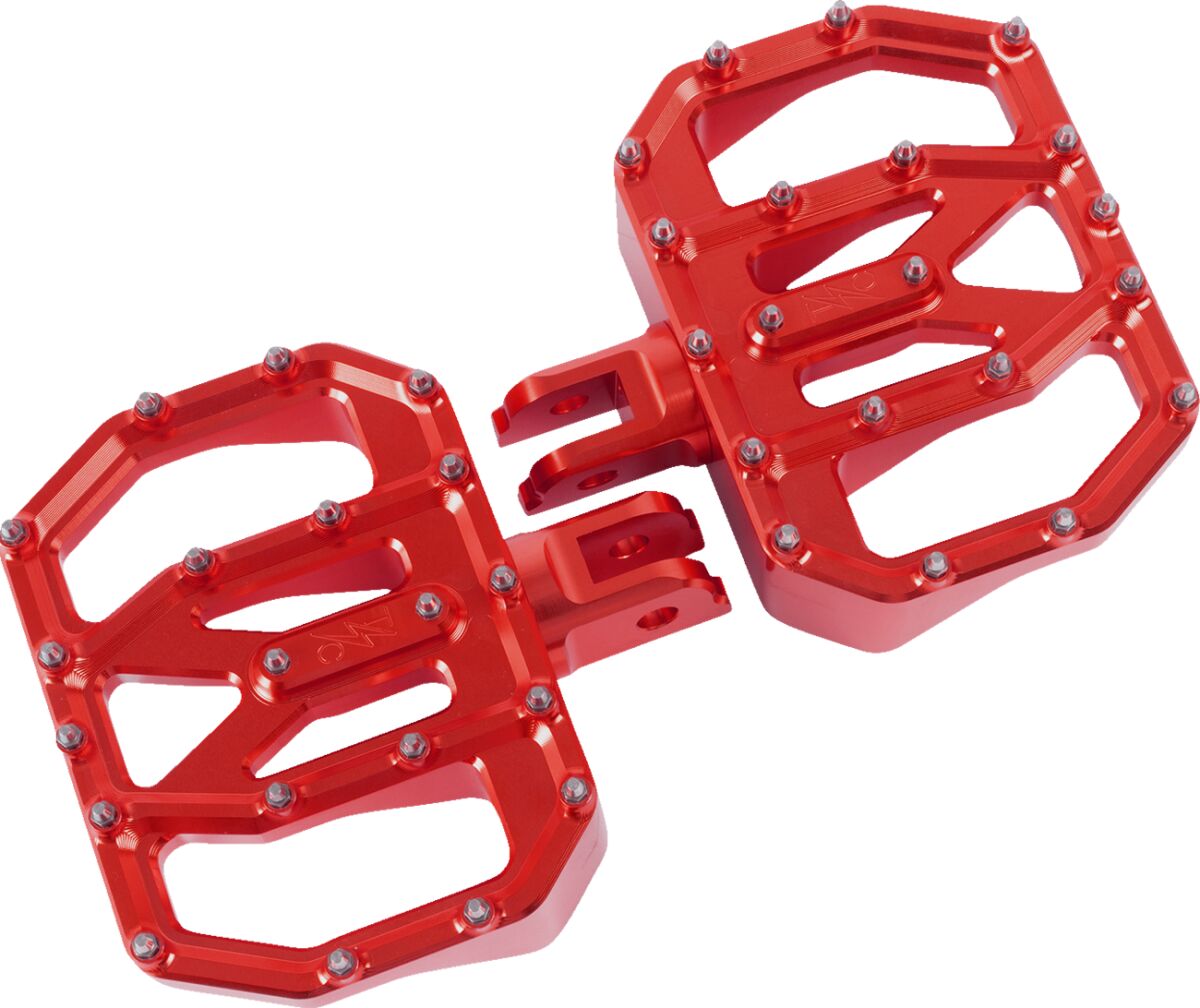 Mini Aggressor Floorboards - Red - Front - FL