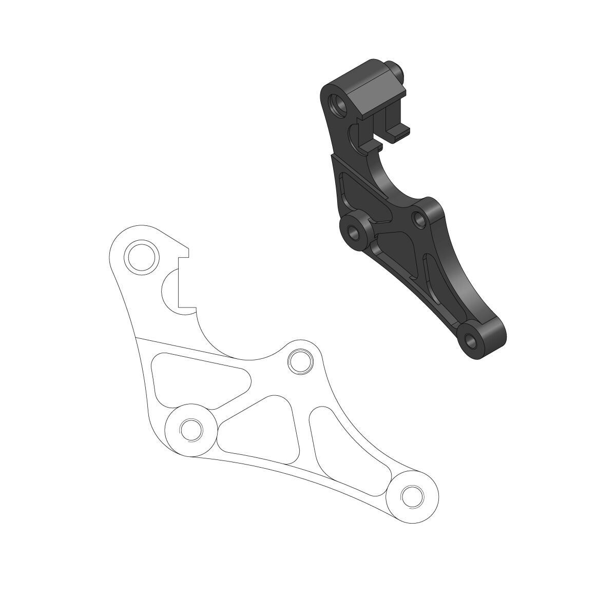 BRAKE CALIPER SM STREET RELOCATION BRACKET 320mm