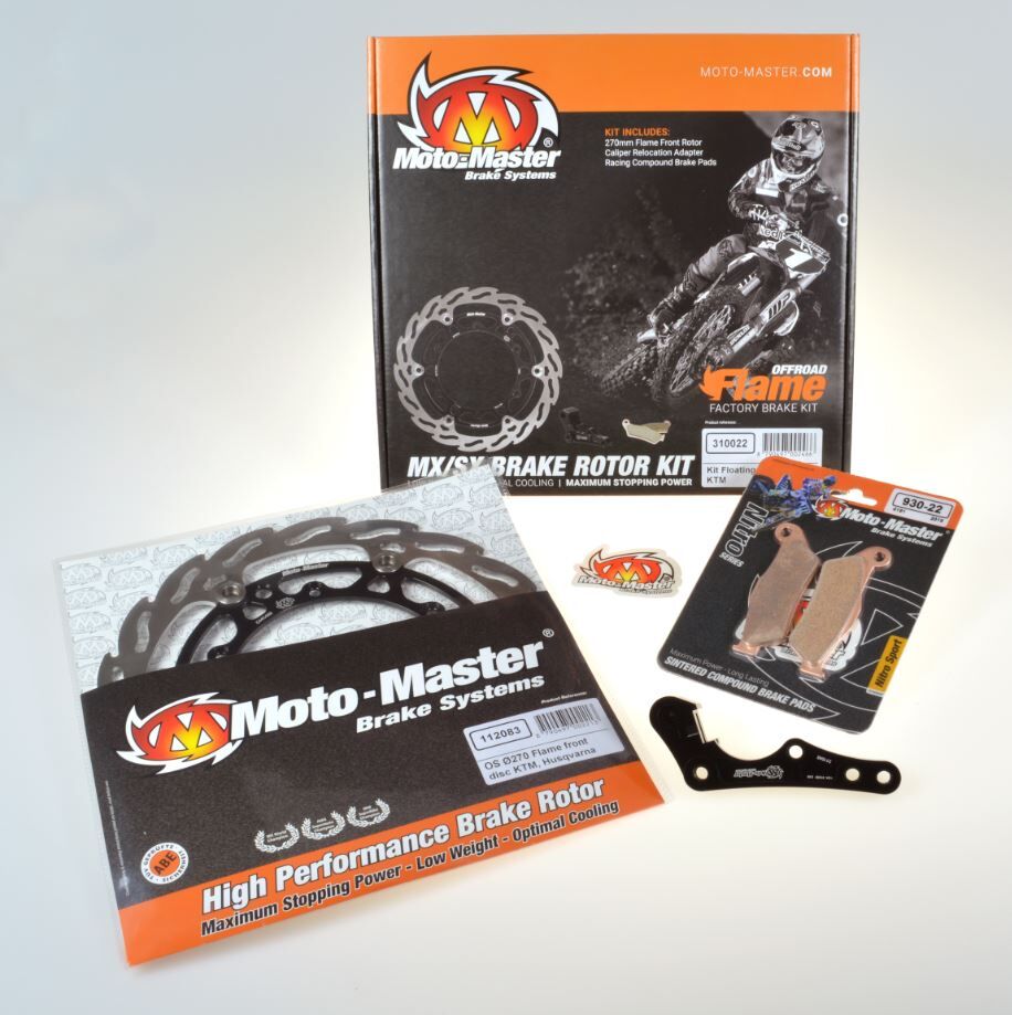 BRAKE KIT FLAME FLOATING DISC 270 MM, BRAKE PADS, RELOCATE BRACKET