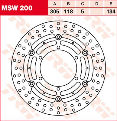 BRAKE ROTOR FLOATING 305 ROUND STANDARD-DESIGN